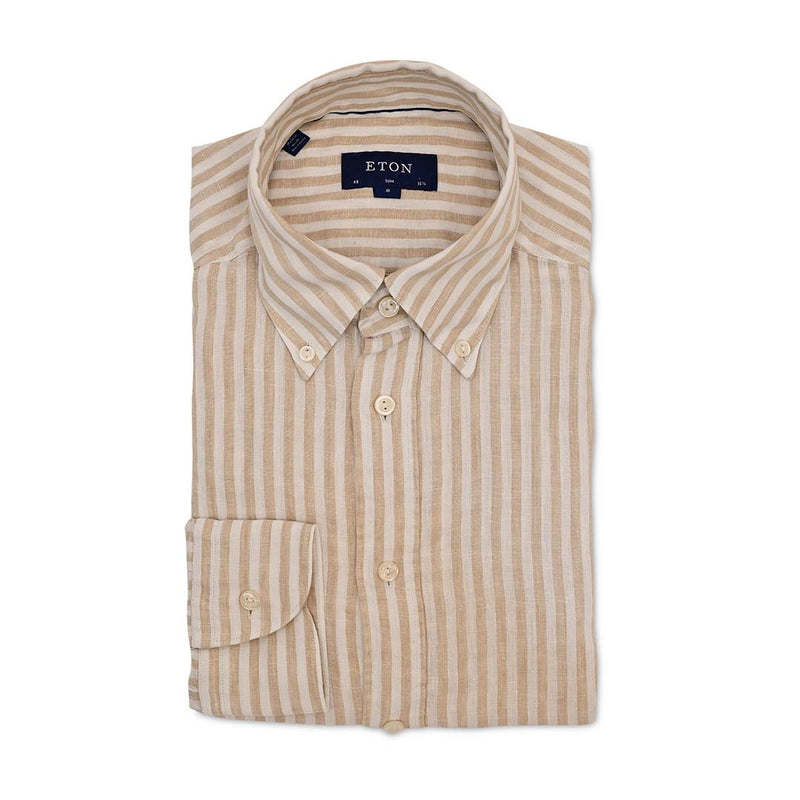 1000 11446 31 SLIM SHIRT | BROWN/SAND