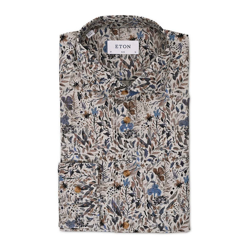 GRAY FLORAL PRINT SHIRT | GRAY