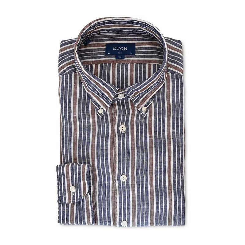 1000 03224 29 SLIM SHIRT | BROWN STRIPE