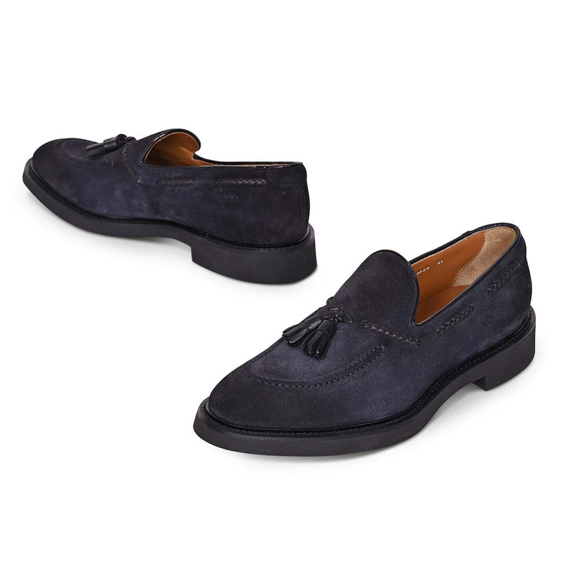 TASSEL MOC LOAFERS | NAVY SUEDE